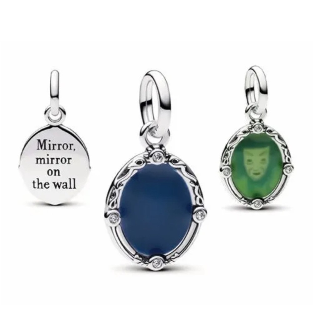NWOT Disney Snow White Magic Mirror Dangle Charm Sterling Silver 925